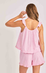 Load image into Gallery viewer, JETSET RUFFLE TOP &amp; SHORTS SET
