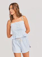 Load image into Gallery viewer, STARLET GINGHAM TOP / SKYBLUE
