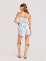 Load image into Gallery viewer, STARLET GINGHAM TOP / SKYBLUE
