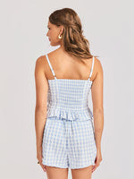 Load image into Gallery viewer, STARLET GINGHAM TOP / SKYBLUE
