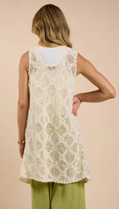 FELL FOR YOU CROCHET FRONT TIE CARDIGAN