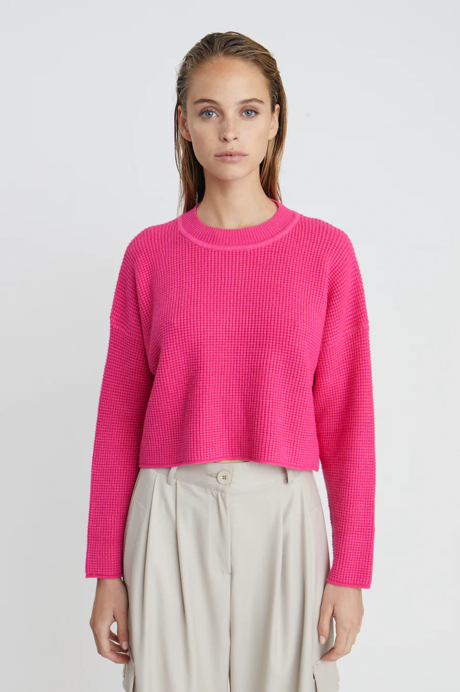 STOOGEES SWEATER/ HOT PINK