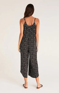 DITSY FLARED JUMPSUIT / BLACK