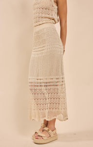 DYA CROCHET KNIT MIDI SKIRT