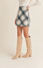 Load image into Gallery viewer, ELLORY PLAID MINI SKIRT / IVORY BLUE
