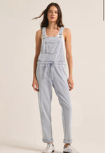 Load image into Gallery viewer, KNIT DENIM OVERALLS
