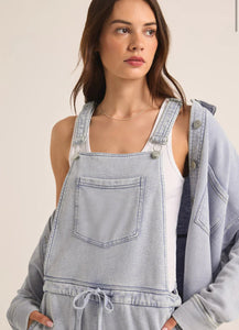 KNIT DENIM OVERALLS