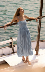 Load image into Gallery viewer, NADINE STRIPED MIDI DRESS
