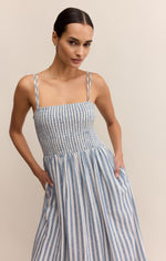 Load image into Gallery viewer, NADINE STRIPED MIDI DRESS
