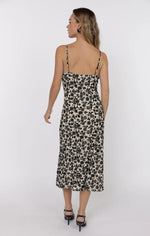 Load image into Gallery viewer, ANALOGUE NOSTALGIA COWL NECK MIDI DRESS
