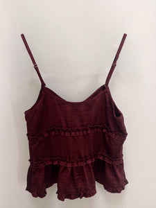 ONE LOOK RUFFLE TRIM V-NECK SLEEVELESS TOP