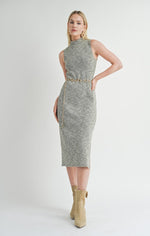 Load image into Gallery viewer, ON THE PATH TURTLE NECK DRESS / OLIVE
