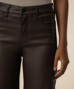Load image into Gallery viewer, MEG COATED HR FAB AB WIDE LEG / CHOCOLATE
