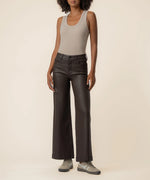 Load image into Gallery viewer, MEG COATED HR FAB AB WIDE LEG / CHOCOLATE
