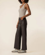 Load image into Gallery viewer, MEG COATED HR FAB AB WIDE LEG / CHOCOLATE
