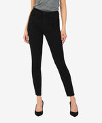 Load image into Gallery viewer, DONNA HIGH RISE FAB AB ANKLE SKINNY RAW /  HEM-BLACK

