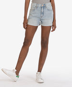 Load image into Gallery viewer, JANE HIGH RISE SHORTS ROLL UP RAW HEM
