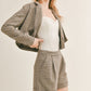 ART COLLECTOR PLAID ROLL UP SHORT TRENCH