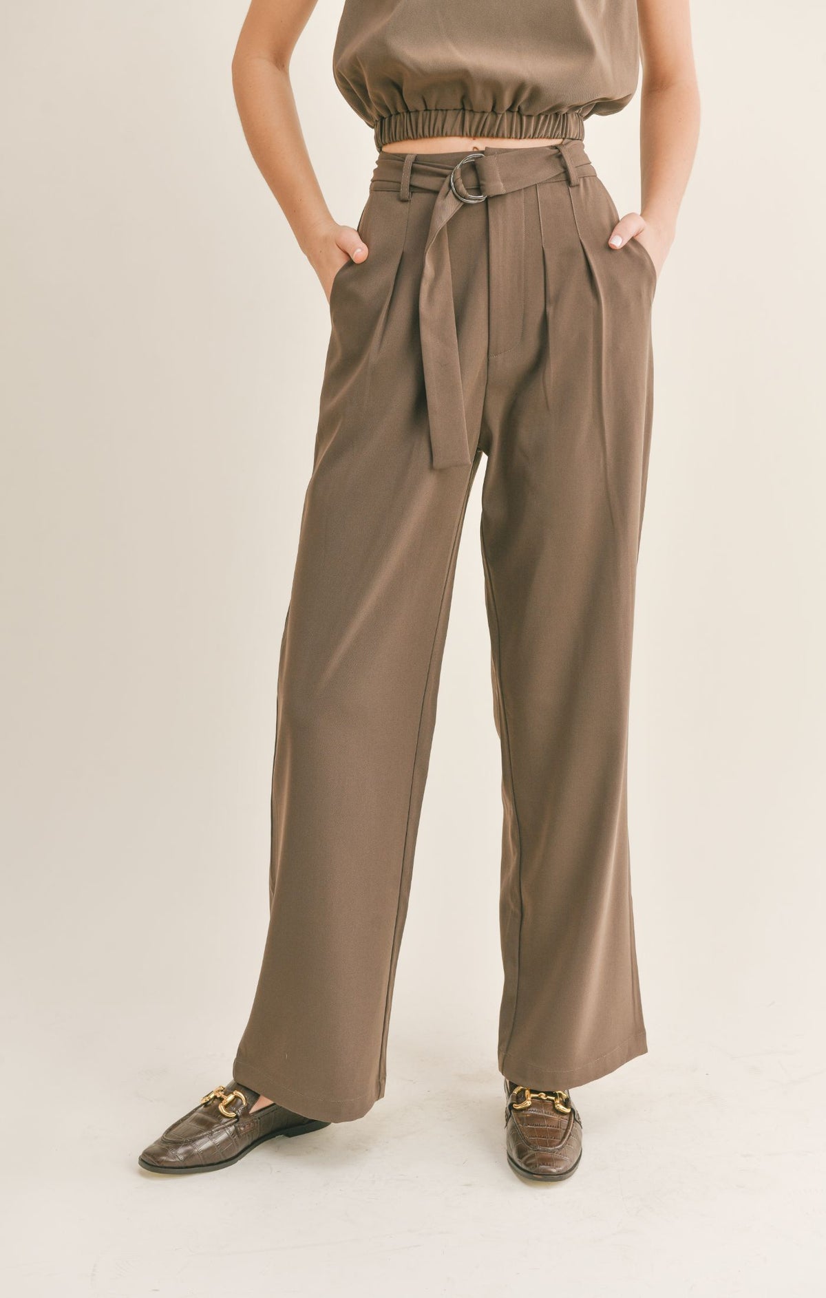 WINONA BELTED TROUSERS / OAK