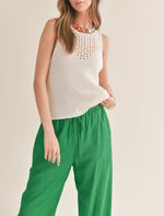 Load image into Gallery viewer, THE BREEZE OPEN KNIT NECK DETAIL SWEATER TANK
