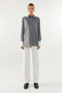 LYON SHIRT STRIPE / CHARCOAL