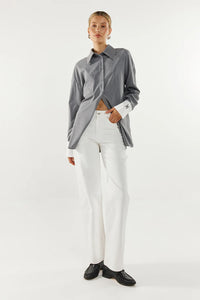 LYON SHIRT STRIPE / CHARCOAL