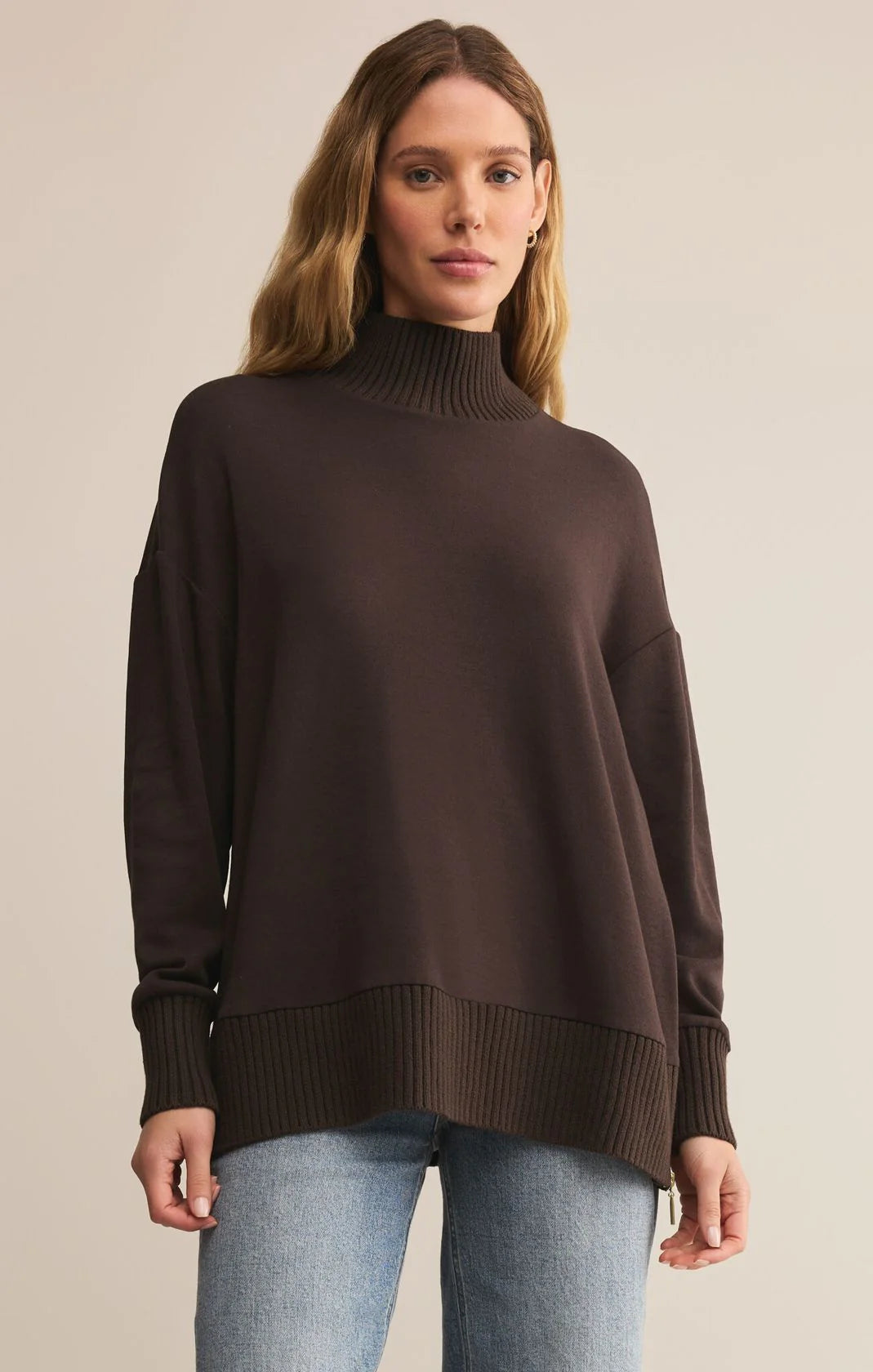 SABLE RIB SWEATSHIRT / CHOCOLATE