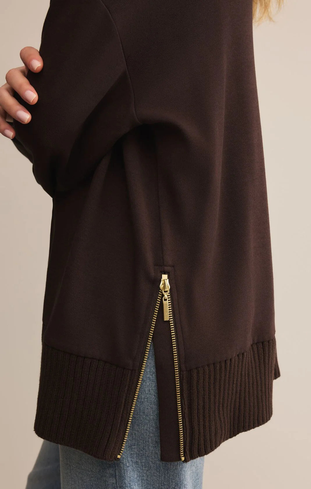 SABLE RIB SWEATSHIRT / CHOCOLATE