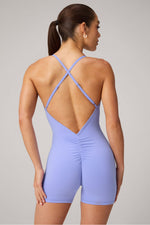 Load image into Gallery viewer, BOOTY SCRUNCH PURELUXE V-BACK JUMPSUIT 4" / MOONLIGHT PERI
