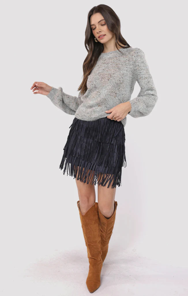 GROOVE FRINGE MINI SKIRT