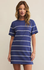 Load image into Gallery viewer, SWAY STRIPE MINI TEE DRESS
