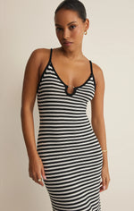 Load image into Gallery viewer, MAJESTIC STRIPED MIDI DRESS
