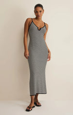 Load image into Gallery viewer, MAJESTIC STRIPED MIDI DRESS
