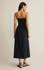 Load image into Gallery viewer, SUNSOUGHT STRAPLESS MIDI DRESS / BLACK
