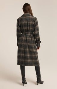 JACKIE PLAID TRENCH