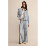 Load image into Gallery viewer, ALL DAY CROPPED KNIT DENIM JACKET / WASHED INDIGO
