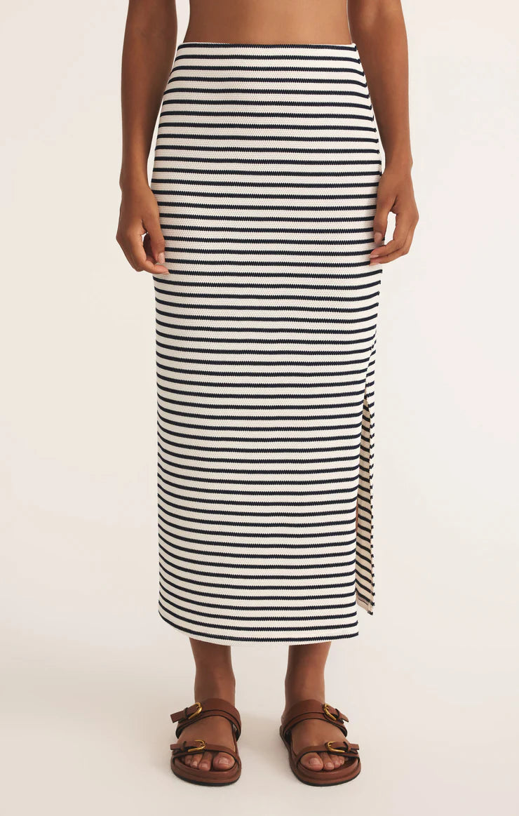 AINSLIE STRIPE MIDI SKIRT