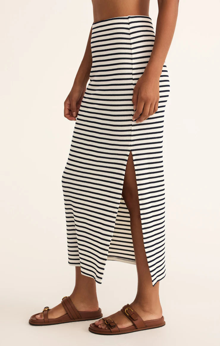 AINSLIE STRIPE MIDI SKIRT