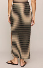 Load image into Gallery viewer, AINSLIE STRIPE MIDI SKIRT / PUTTY
