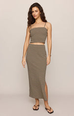 Load image into Gallery viewer, AINSLIE STRIPE MIDI SKIRT / PUTTY
