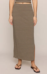 Load image into Gallery viewer, AINSLIE STRIPE MIDI SKIRT / PUTTY
