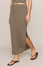 Load image into Gallery viewer, AINSLIE STRIPE MIDI SKIRT / PUTTY
