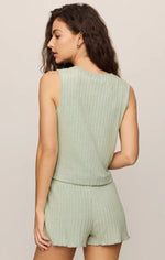 Load image into Gallery viewer, SLOANE RIB TANK / AQUA
