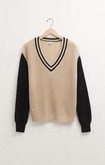 Load image into Gallery viewer, HUNTER VARSITY V-NECK SWEATER
