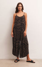 Load image into Gallery viewer, WILD DOT FLARED JUMPSUIT / BLACK

