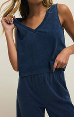 Load image into Gallery viewer, SLOANE V-NECK DENIM TANK / INDIGO

