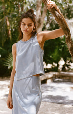 Load image into Gallery viewer, SLOANE JERSEY DENIM MUSCLE TANK
