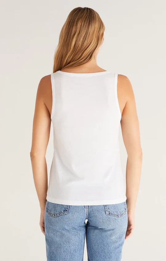 PIA SOFT V-NECK TANK / WHITE