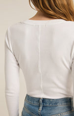 Load image into Gallery viewer, SIRENA RIB LONG SLEEVE TEE / WHITE
