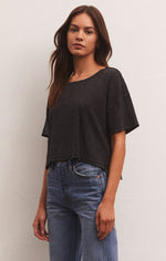 Load image into Gallery viewer, HAZEL SLUB TEE / BLACK
